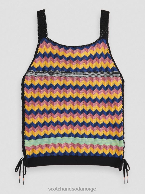 kvinner strikket tanktop i økologisk bomull multi stripe N40XD125 klær Scotch & Soda