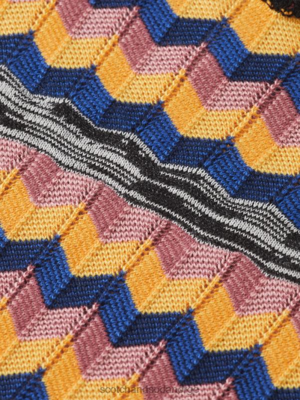 kvinner strikket tanktop i økologisk bomull multi stripe N40XD125 klær Scotch & Soda