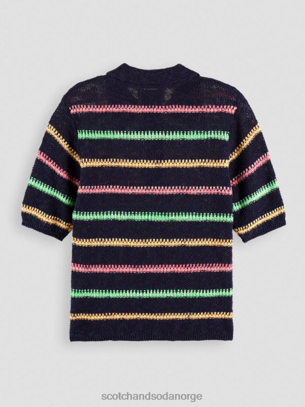 kvinner stripet strikket genser sen kveld blå N40XD107 klær Scotch & Soda