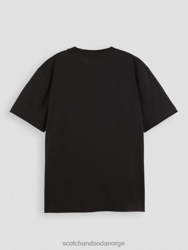 kvinner t-skjorte med brodert kunst med løs passform svart N40XD89 klær Scotch & Soda