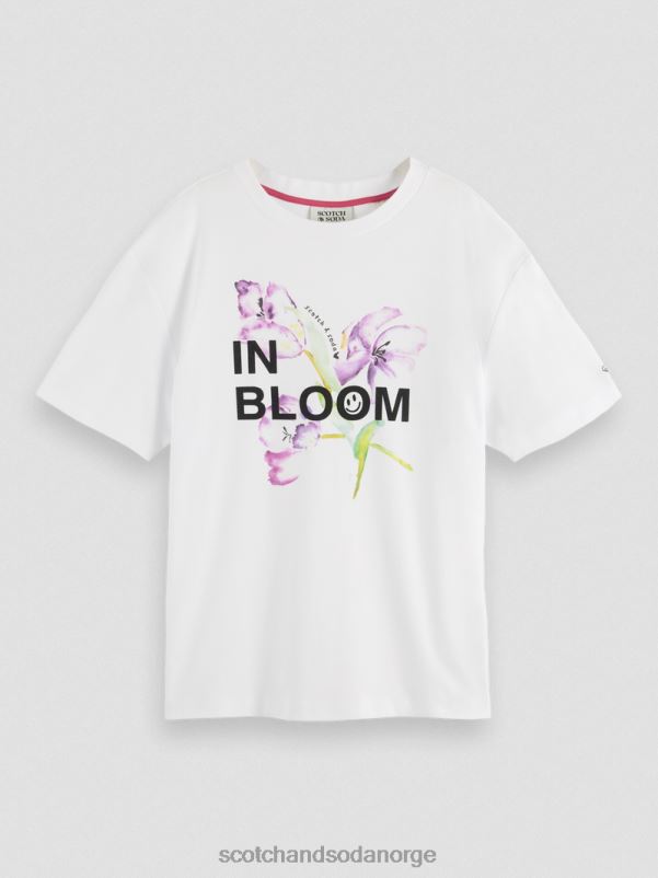 kvinner t-skjorte med kunstverk i løs passform hvit N40XD65 klær Scotch & Soda