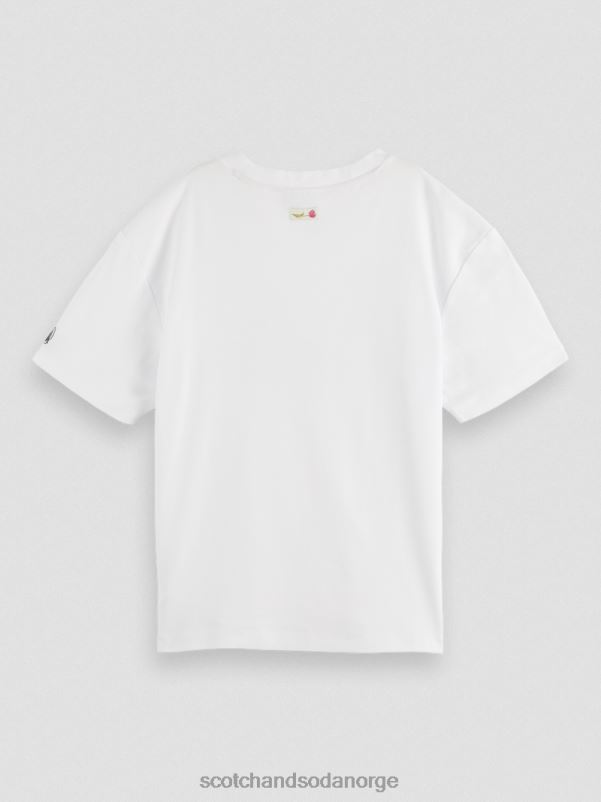 kvinner t-skjorte med kunstverk i løs passform hvit N40XD65 klær Scotch & Soda
