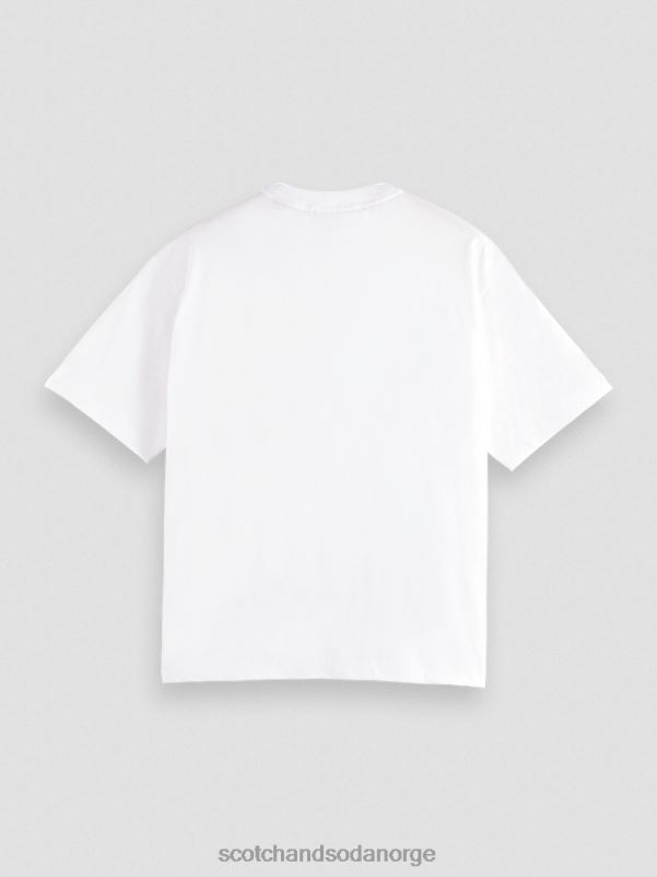 kvinner t-skjorte med kunstverk i løs passform hvit N40XD77 klær Scotch & Soda
