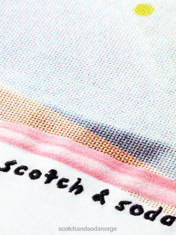 kvinner t-skjorte med kunstverk i løs passform hvit N40XD77 klær Scotch & Soda