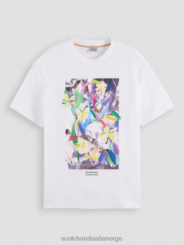 kvinner t-skjorte med kunstverk i løs passform hvit N40XD92 klær Scotch & Soda