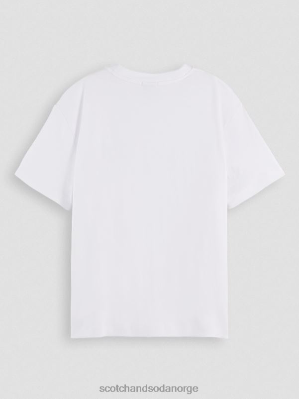 kvinner t-skjorte med kunstverk i løs passform hvit N40XD92 klær Scotch & Soda