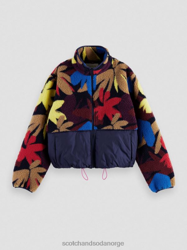 kvinner anorakkjakke i teddyfleece blomst camo N40XD135 klær Scotch & Soda