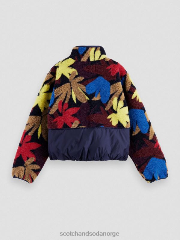 kvinner anorakkjakke i teddyfleece blomst camo N40XD135 klær Scotch & Soda