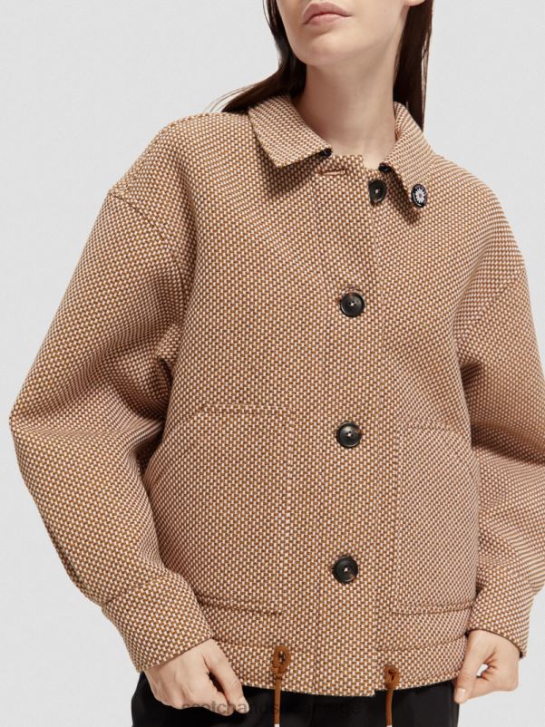 kvinner boucle vevd jakke lavendel N40XD137 klær Scotch & Soda