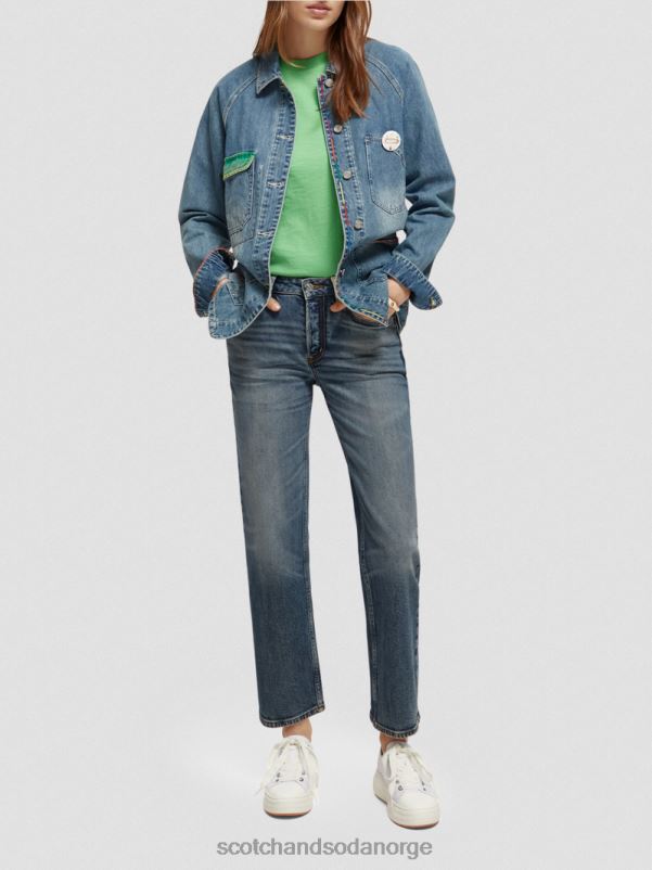 kvinner brodert denimjakke håndverksangrep N40XD145 klær Scotch & Soda