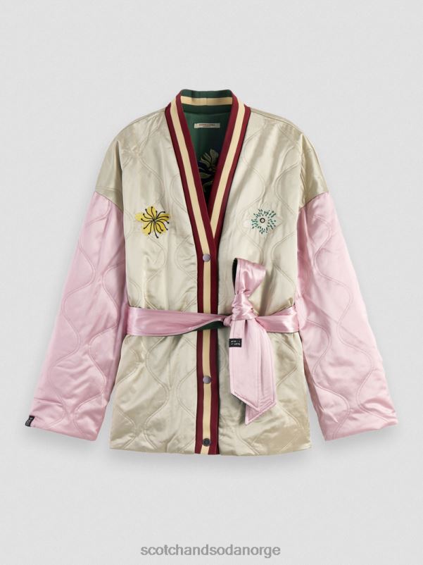 kvinner brodert vendbar bomberjakke i kimonostil militær N40XD132 klær Scotch & Soda