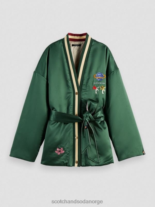 kvinner brodert vendbar bomberjakke i kimonostil militær N40XD132 klær Scotch & Soda
