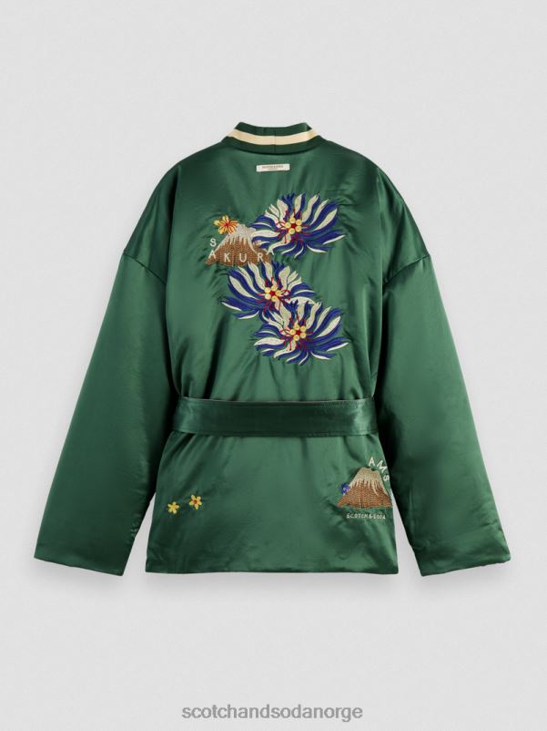 kvinner brodert vendbar bomberjakke i kimonostil militær N40XD132 klær Scotch & Soda
