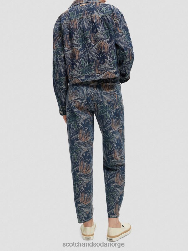 kvinner floral jacquard dongerijakke vasket indigo N40XD146 klær Scotch & Soda