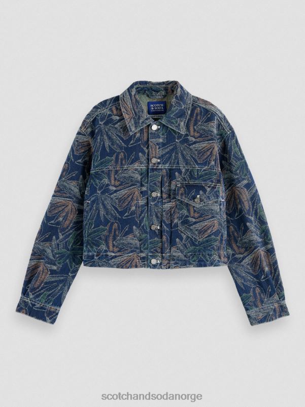 kvinner floral jacquard dongerijakke vasket indigo N40XD146 klær Scotch & Soda