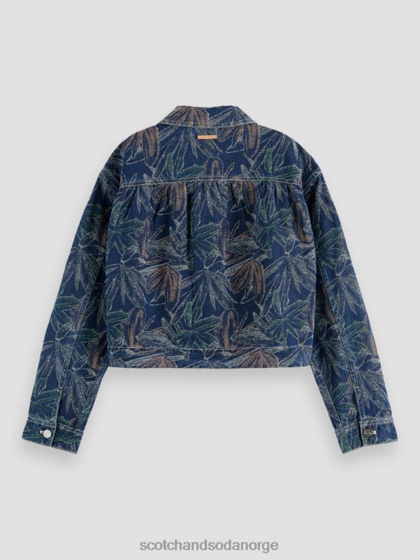 kvinner floral jacquard dongerijakke vasket indigo N40XD146 klær Scotch & Soda