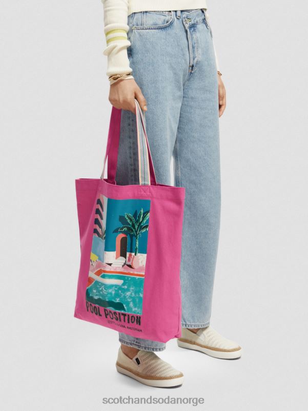 kvinner veske i lerret til kunstverk cerise N40XD266 tilbehør Scotch & Soda