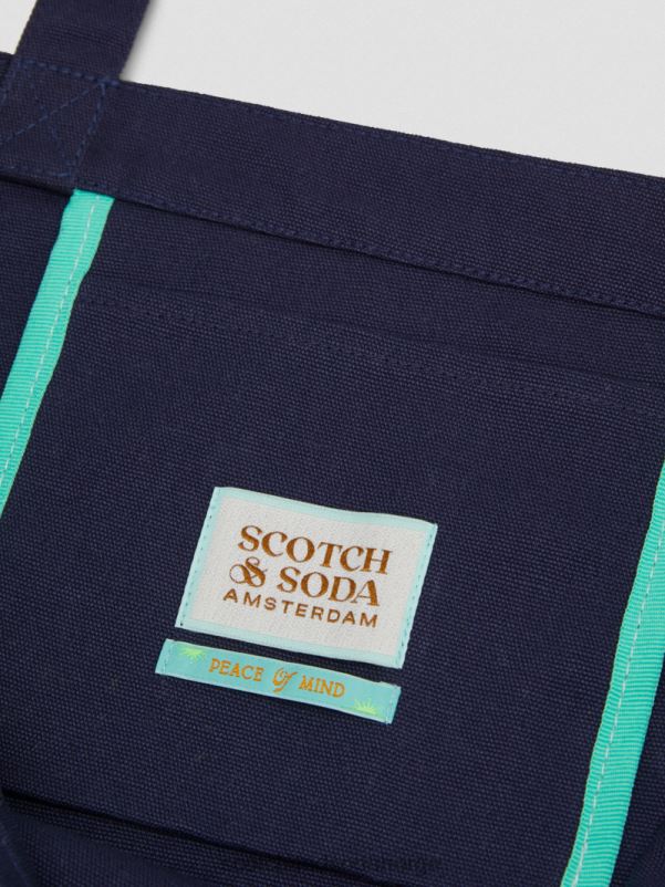 kvinner veske i lerret til kunstverk marinen N40XD269 tilbehør Scotch & Soda