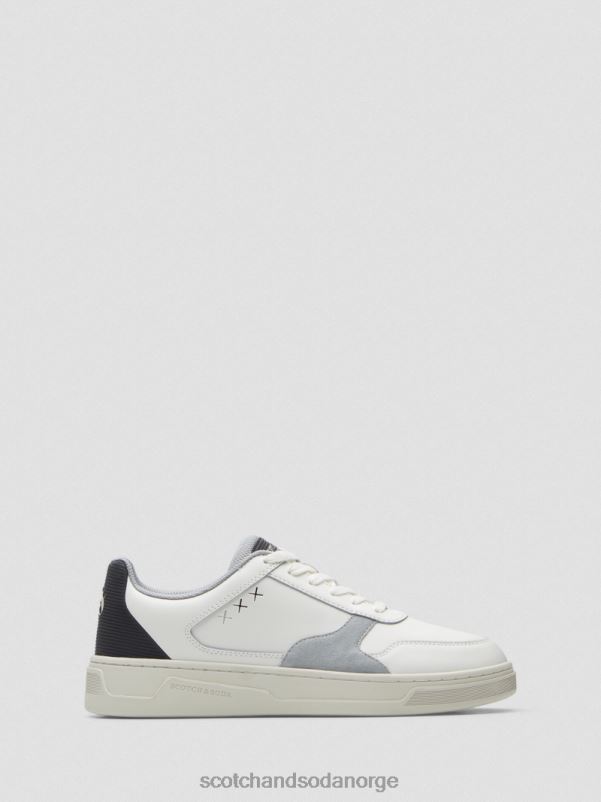 menn elliot sneaker i skinn og semsket skinn hvit multi N40XD696 fottøy Scotch & Soda