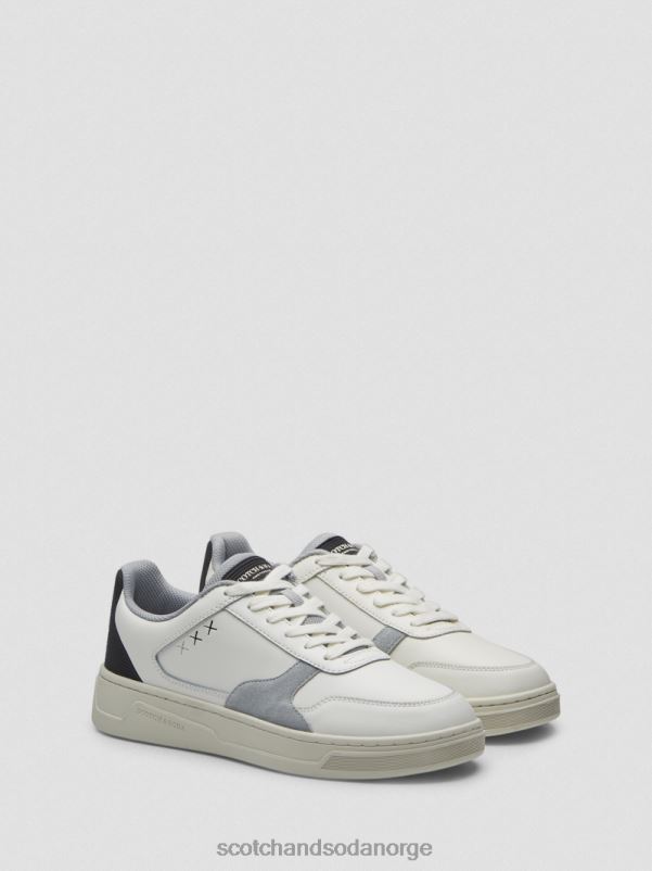 menn elliot sneaker i skinn og semsket skinn hvit multi N40XD696 fottøy Scotch & Soda