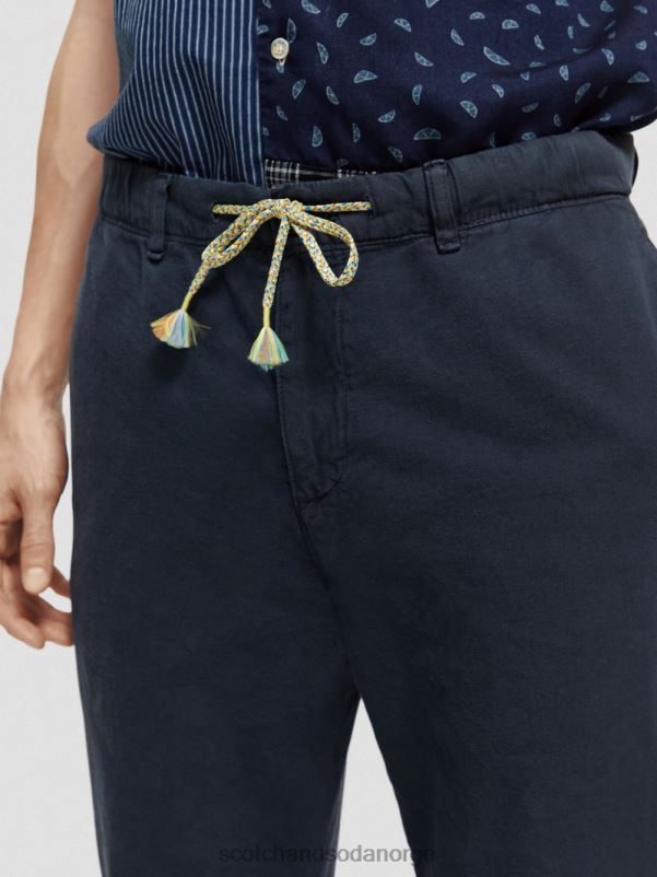 menn den vanlige, tapered-fit plaggfargede joggeren marinen N40XD491 klær Scotch & Soda
