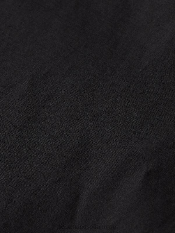 menn favorittjoggeren i poplin med konisk passform svart N40XD484 klær Scotch & Soda