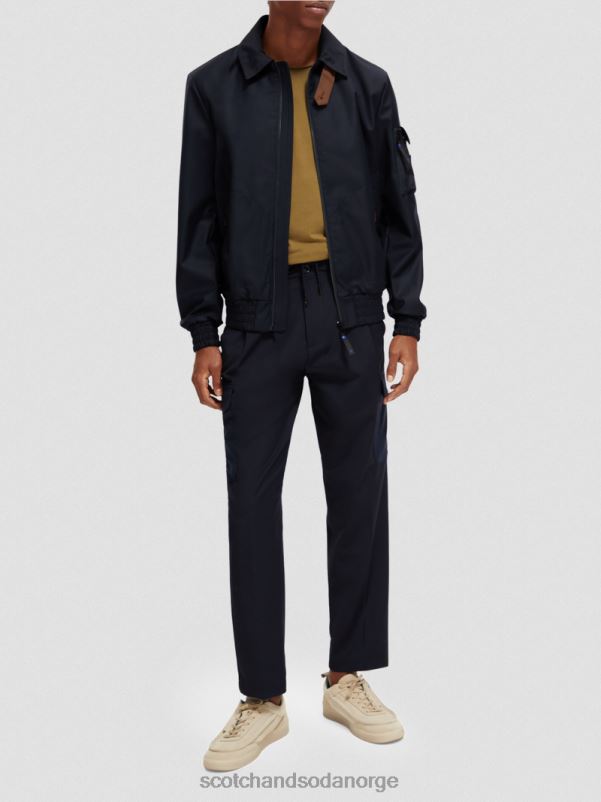 menn løs, konisk passform ullblandet cargo chino natt N40XD487 klær Scotch & Soda