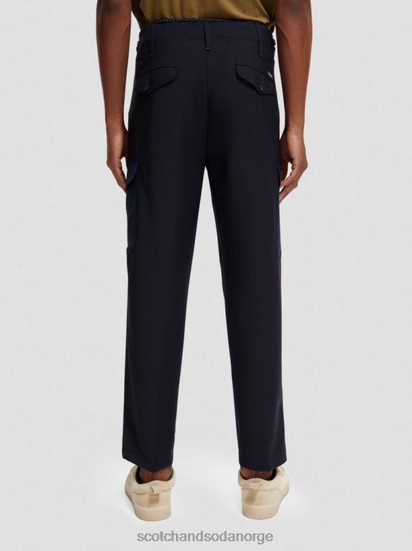 menn løs, konisk passform ullblandet cargo chino natt N40XD487 klær Scotch & Soda