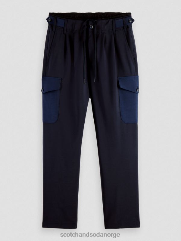 menn løs, konisk passform ullblandet cargo chino natt N40XD487 klær Scotch & Soda