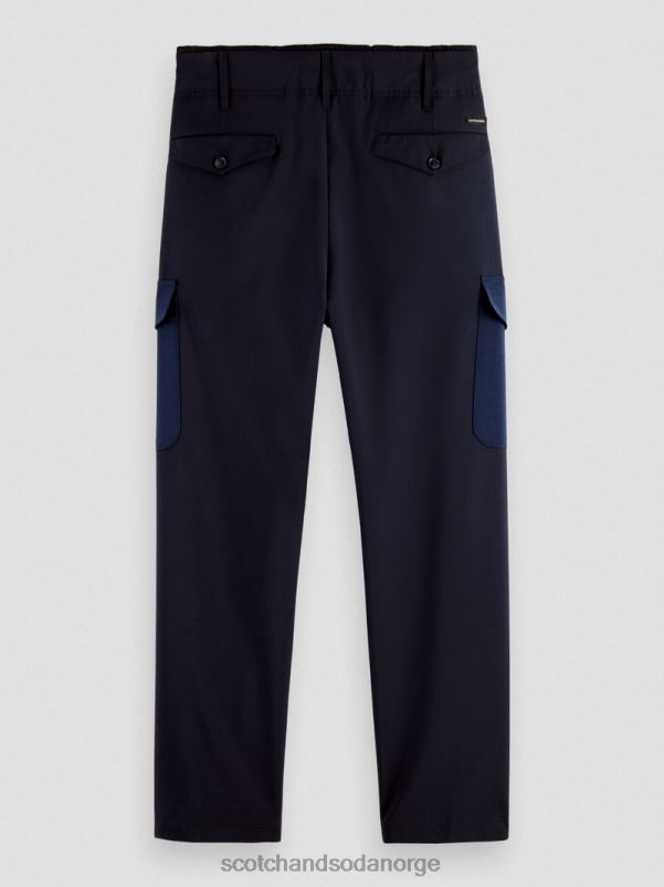 menn løs, konisk passform ullblandet cargo chino natt N40XD487 klær Scotch & Soda