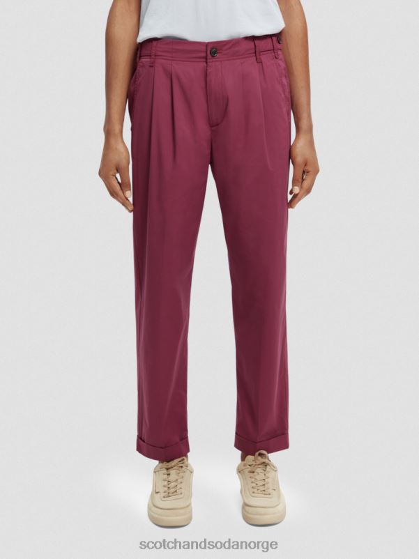 menn løs plissert chino med konisk passform dahlia N40XD486 klær Scotch & Soda