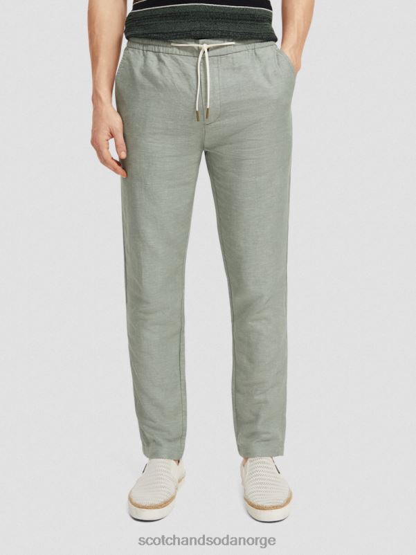 menn warren jogger i linblanding med rett ben hæren N40XD474 klær Scotch & Soda