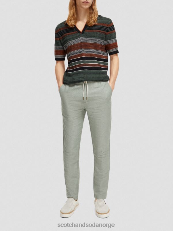 menn warren jogger i linblanding med rett ben hæren N40XD474 klær Scotch & Soda