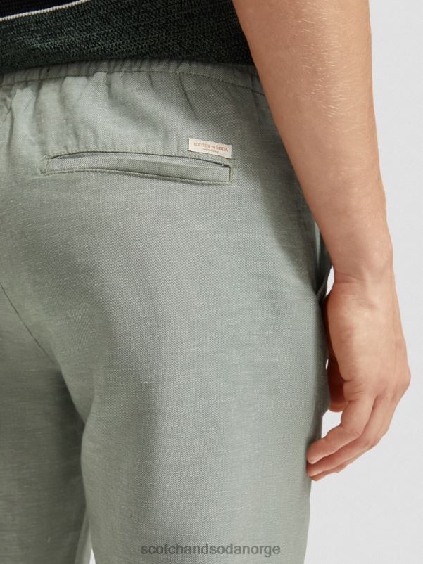 menn warren jogger i linblanding med rett ben hæren N40XD474 klær Scotch & Soda