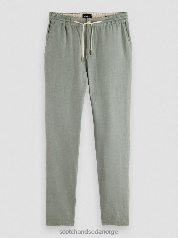 menn warren jogger i linblanding med rett ben hæren N40XD474 klær Scotch & Soda