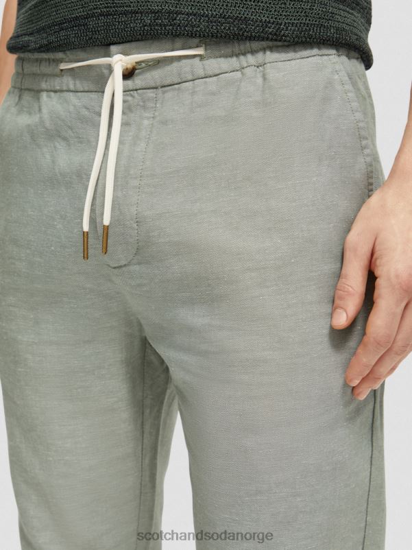 menn warren jogger i linblanding med rett ben hæren N40XD474 klær Scotch & Soda