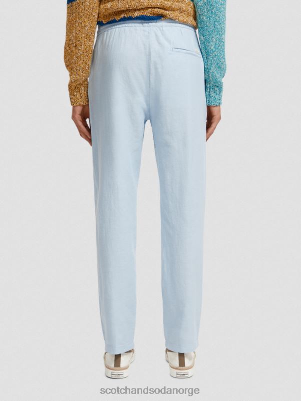 menn warren jogger i linblanding med rett ben himmel N40XD481 klær Scotch & Soda