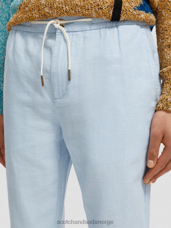 menn warren jogger i linblanding med rett ben himmel N40XD481 klær Scotch & Soda