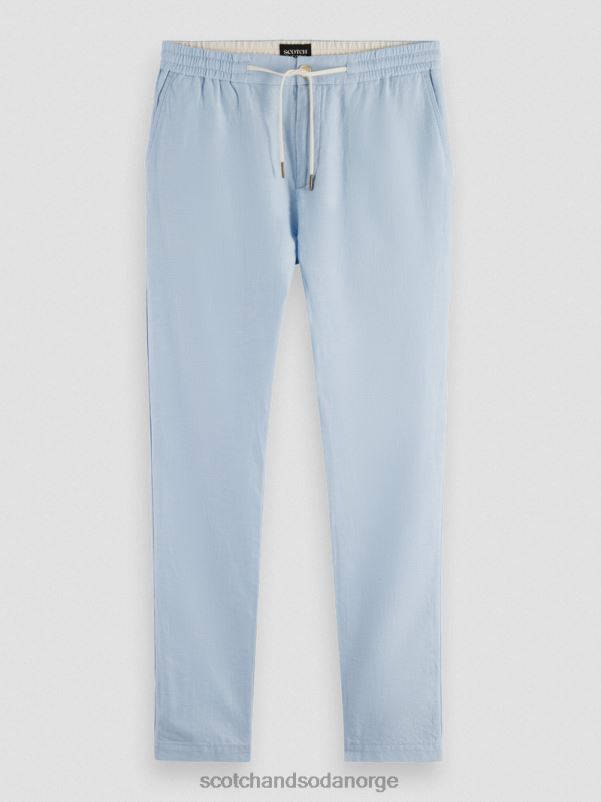 menn warren jogger i linblanding med rett ben himmel N40XD481 klær Scotch & Soda