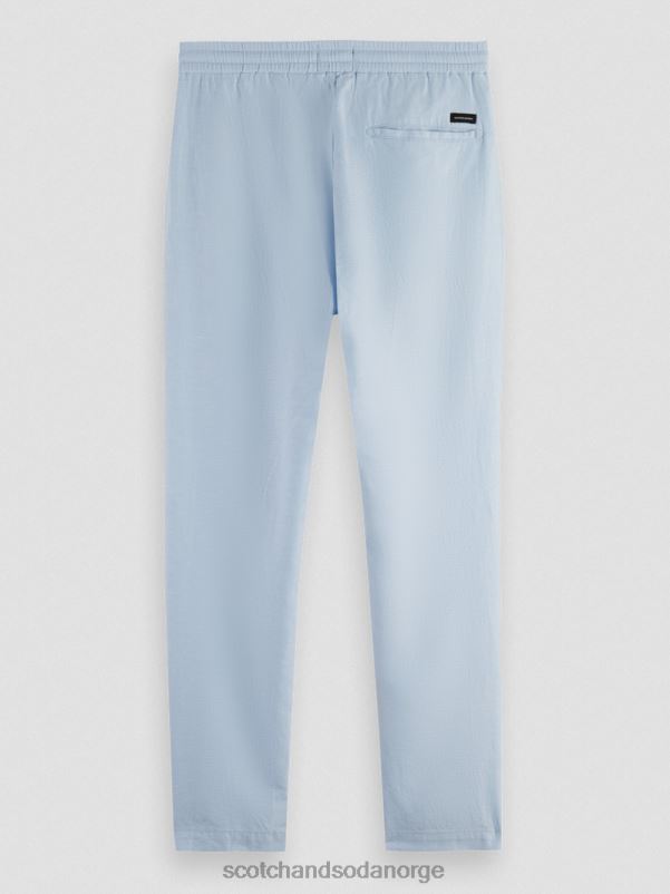 menn warren jogger i linblanding med rett ben himmel N40XD481 klær Scotch & Soda
