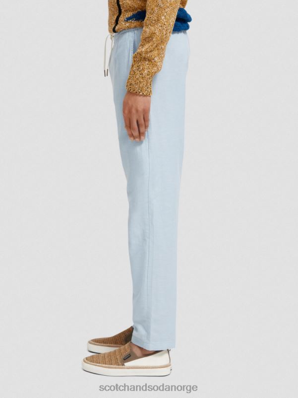 menn warren jogger i linblanding med rett ben himmel N40XD481 klær Scotch & Soda