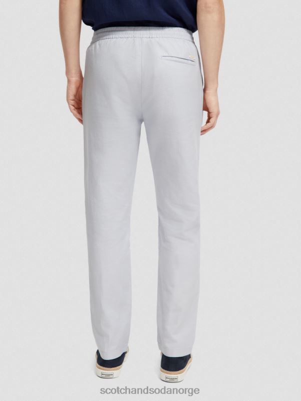 menn warren jogger i linblanding med rett ben lysegrå N40XD477 klær Scotch & Soda