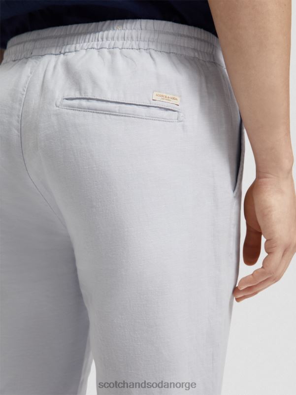 menn warren jogger i linblanding med rett ben lysegrå N40XD477 klær Scotch & Soda