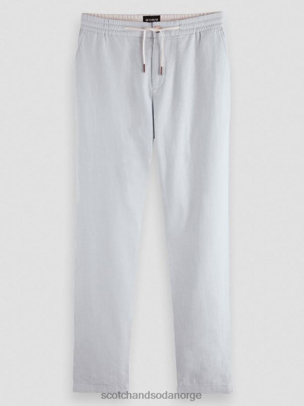 menn warren jogger i linblanding med rett ben lysegrå N40XD477 klær Scotch & Soda