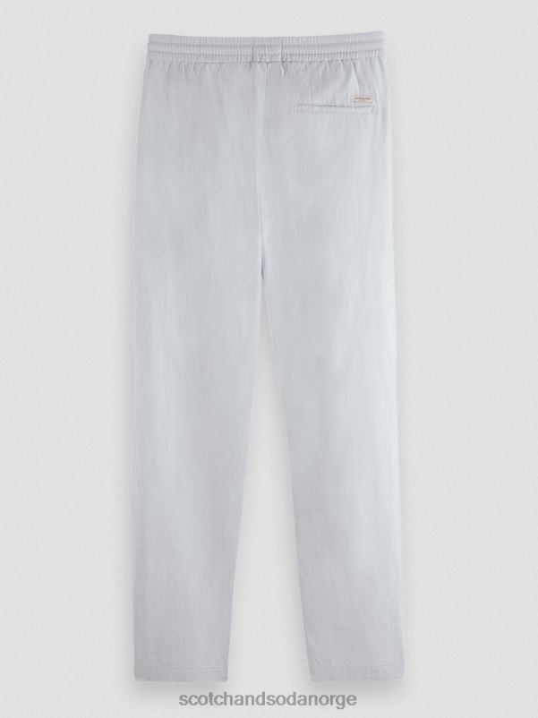 menn warren jogger i linblanding med rett ben lysegrå N40XD477 klær Scotch & Soda