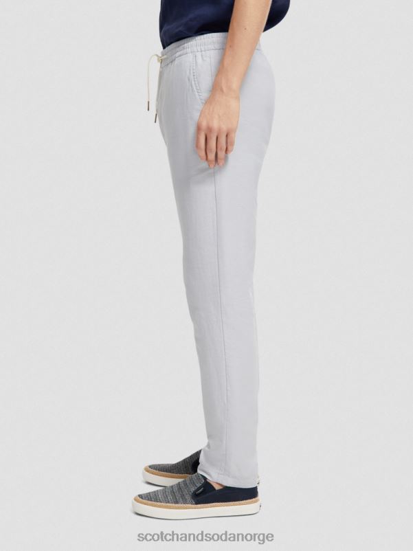 menn warren jogger i linblanding med rett ben lysegrå N40XD477 klær Scotch & Soda