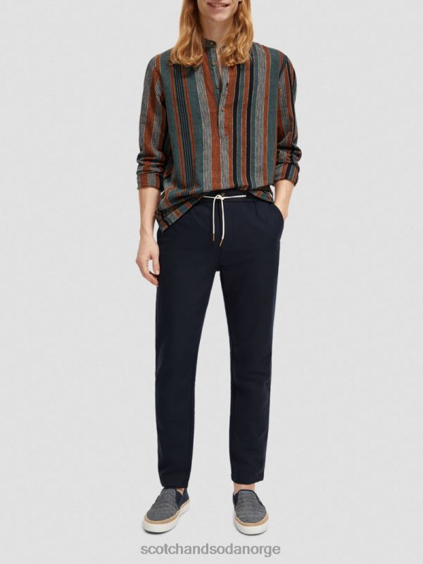 menn warren jogger i linblanding med rett ben marine N40XD478 klær Scotch & Soda