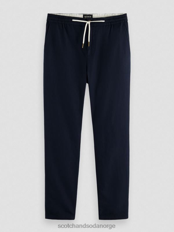 menn warren jogger i linblanding med rett ben marine N40XD478 klær Scotch & Soda
