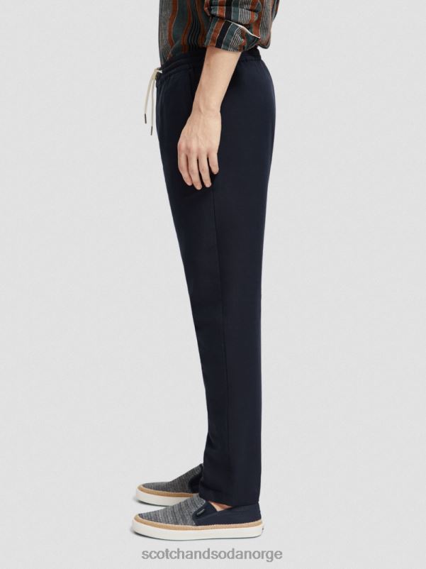 menn warren jogger i linblanding med rett ben marine N40XD478 klær Scotch & Soda