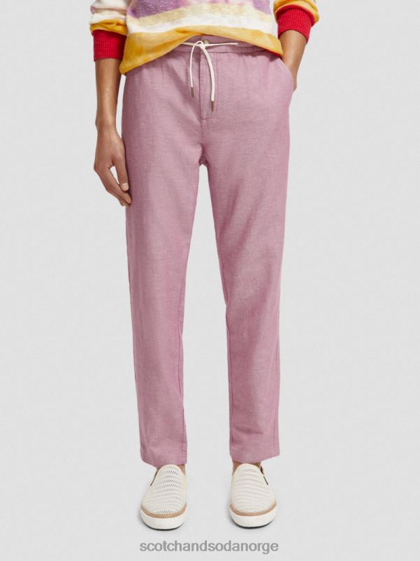 menn warren jogger i linblanding med rett ben påskelilje N40XD475 klær Scotch & Soda